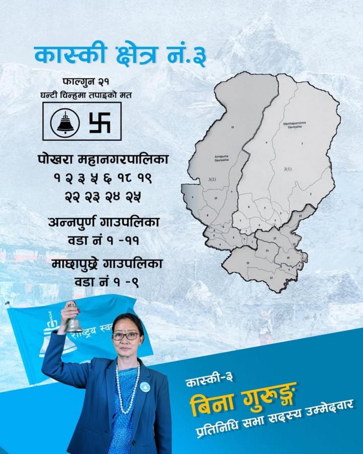 kaski 3 map with bina gurung rsp candidate